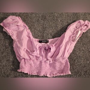 SHEIN Light Pink Ruffled crop top